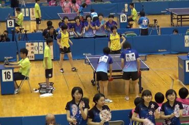 2016年IH 卓球 女子 学校対抗 1回戦 鹿児島女子（鹿児島）vs 日南学園（宮崎）第3試合