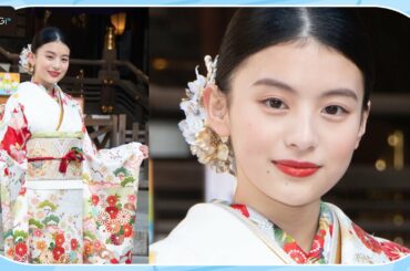 出口夏希、艶やか晴れ着姿に　二十歳の意気込みも　一足早い成人式