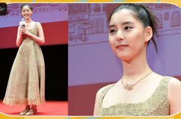 新木優子、ディオールのオートクチュールドレスに感激！　美デコルテ際立つジュエリーも　映画「ミセス・ハリス、パリへ行く」特別試写会
