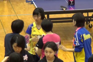 2016年IH 卓球 女子 学校対抗 1回戦 鹿児島女子（鹿児島）vs 日南学園（宮崎）第2試合
