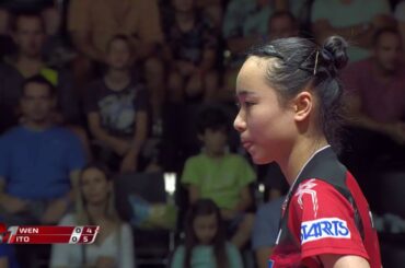チェコOP 女子シングルス準々決勝 伊藤美誠vs文佳 第1ゲーム
