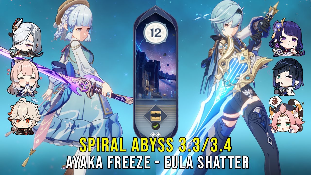 C0 Ayaka Freeze and C0 Eula Shatter – Genshin Impact Abyss 3.3/3.4 – Floor 12 9 Stars C0 Ayaka Freeze and C0 Eula Shatter - Genshin Impact Abyss 3.3/3.4 - Floor 12 9 Stars