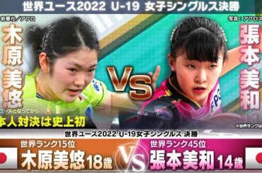 【世界ユース2022】木原美悠vs張本美和 決勝戦をDEEP解説｜卓球ジャパン！2023年2月4日