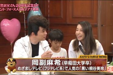 『めちゃ2イケてるッ!』岡副麻希 (早稲田大学卒)めざましテレビ(フジテレビ系)で人気の「黒い桐谷美玲」