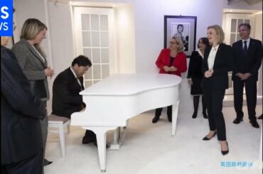 林外相 Ｇ７夕食会で「イマジン」を演奏 “ピアノ外交”デビュー