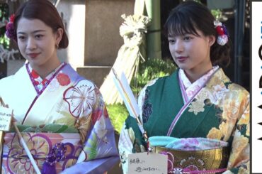 “新成人”「E-girls」石井杏奈＆武部柚那が初詣　初のレモンサワーの感想も