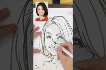 【一発描きイラスト】上戸彩さんの似顔絵描いてみた！！ #上戸彩 #イラスト