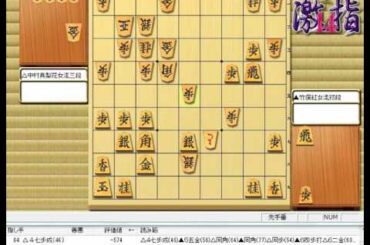 将棋 棋譜並べ ▲竹俣紅女流初段 vs △中村真梨花女流三段 第11期マイナビ女子オープン予選 「技巧２」の棋譜解析 No.303