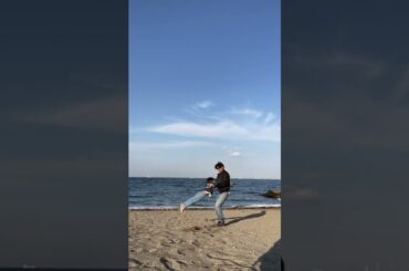 冬の海ではしゃぐ親子wwwpart1#shorts #シングルファザー #平和な日常