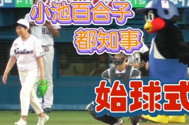 2022/8/23 小池百合子・東京都知事が始球式に登場（東京ヤクルトスワローズ）