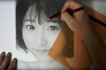 武田玲奈を描く〜超速再生バージョン / Pencil drawing/ Rena Takeda/  How To Draw/ Fast forwarding