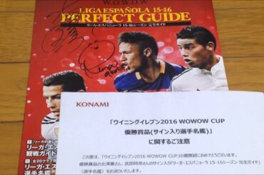 ウイイレ2016WOWOWカップ優勝賞品（北澤豪さん、武田玲奈さんのサイン入り選手名鑑）