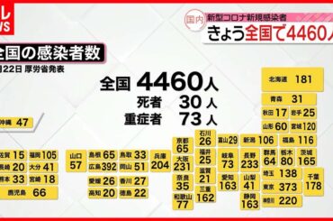 【新型コロナ】新たに全国で4460人、東京都で373人の感染者