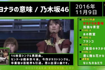 【乃木坂46】16th single 「サヨナラの意味」全曲紹介 『橋本奈々未卒業シングル』