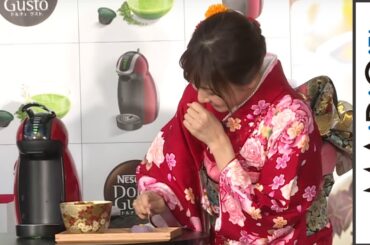 佐野ひなこ、西川史子からの指摘に恐縮　「ネスカフェ ドルチェ グスト 宇治抹茶屋」オープニング記念セレモニー3