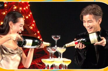 水原希子＆岩田剛典、初のシャンパンタワーに大はしゃぎ！　東京タワー点灯式にも感激