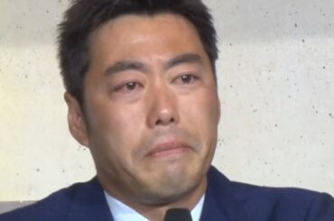 巨人・上原、涙の引退表明「心と体が一致しなくなった」