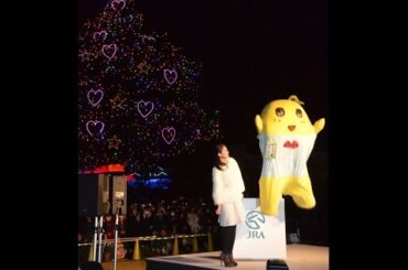 ふなっしーと吉本実憂とクリスマスイルミネーション