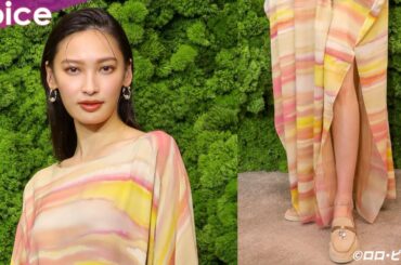 大政絢、スリットワンピで美脚　リゾート感を意識　最近していることは逆立ち