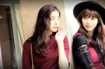 ノンノ１０月号　新木優子・新川優愛“ボルドーとカーキ”撮影風景