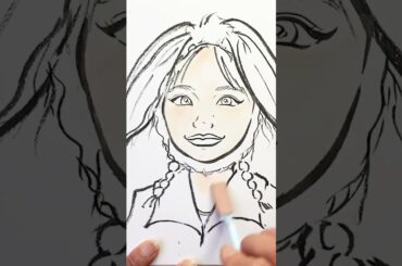 【コラボ似顔絵】山田杏奈さんとうさぎを似顔絵師がミックスしてみた #shorts