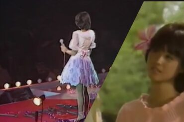 松田聖子  白い貝のブローチ    落胆注意!?   夕陽の中、得意のシャクリで泣き声を表現するパワーボイス全開の聖子ちゃん