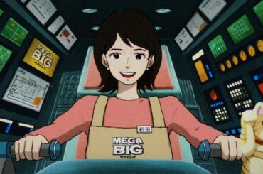 石田ゆり子がアニメ化!?　ド派手な妄想に佐藤二朗はタジタジ　MEGA BIG新CM「当せん者出ました篇」