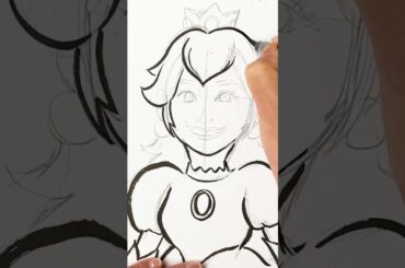 【コラボ似顔絵】福本莉子さんとピーチ姫を似顔絵師がミックスしてみた#shorts