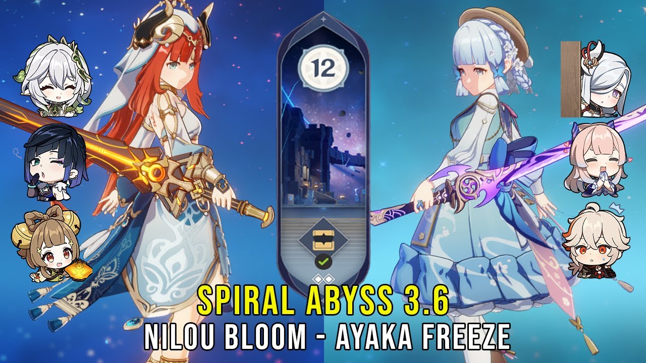 C0 Nilou Bloom and C0 Ayaka Freeze – Genshin Impact Abyss 3.6 – Floor 12 9 Stars C0 Nilou Bloom and C0 Ayaka Freeze - Genshin Impact Abyss 3.6 - Floor 12 9 Stars