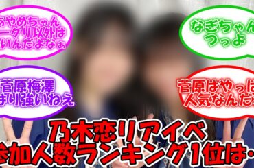 乃木恋リアイベ参加人数が判明!! 1位に輝いたのは… #乃木坂46 #賀喜遥香 #遠藤さくら #井上和 #山下美月 #与田祐希 【坂道オタ反応集】