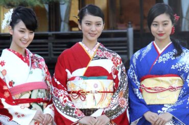 武井咲、剛力彩芽、忽那汐里　記者の質問に苦笑い　2015年オスカープロモーション晴れ着撮影会3　#Oscar Promotion　#event