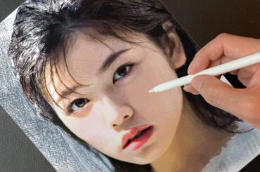 How to draw portrait | 小芝風花(Fuka Koshiba) Drawing | プロクリエイトで絵描く | 似顔絵イラストメイキング：デッサンの描き方 | ArtyCoaty