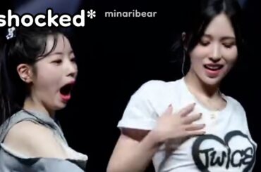 mina's bare back shocks twice (they can't stop touching her)