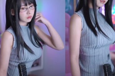 黒髪ニットメガネのえなこお姉さん【切り抜き】