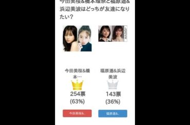 今田美桜&橋本環奈と福原遥&浜辺美波はどっちが友達になりたい？【投票結果】 #Shorts