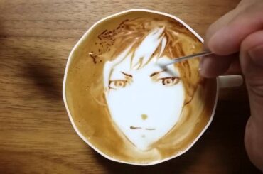 本日の暇カプチーノ、『黒崎蘭丸＠うたプリ』。ラテアート Latteart