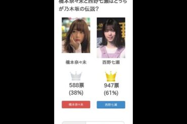 橋本奈々未と西野七瀬はどっちが乃木坂の伝説？【投票結果】 #Shorts