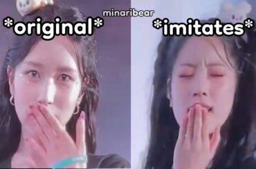 dahyun makes fun of mina's flying kiss