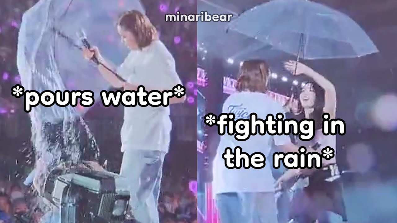 momo and jeongyeon *fight* in the rain during their japan concert momo and jeongyeon *fight* in the rain during their japan concert