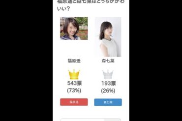 福原遥と森七菜はどっちがかわいい？【投票結果】 #Shorts