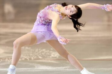 【フィギュアフェス】本田真凜が紫の衣装で華麗に“初滑り”　思い出の曲「ザ・ギビング」で舞う