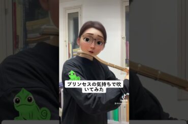 プリンセスになりきってフルート吹いたらぐにゃぐにゃだった #フルート #吹奏楽
