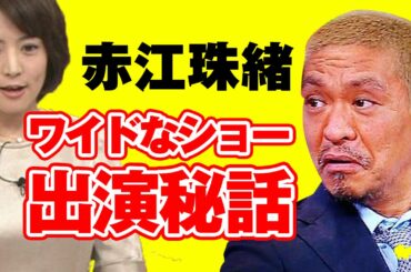 赤江珠緒がワイドなショーの出演秘話を語る！