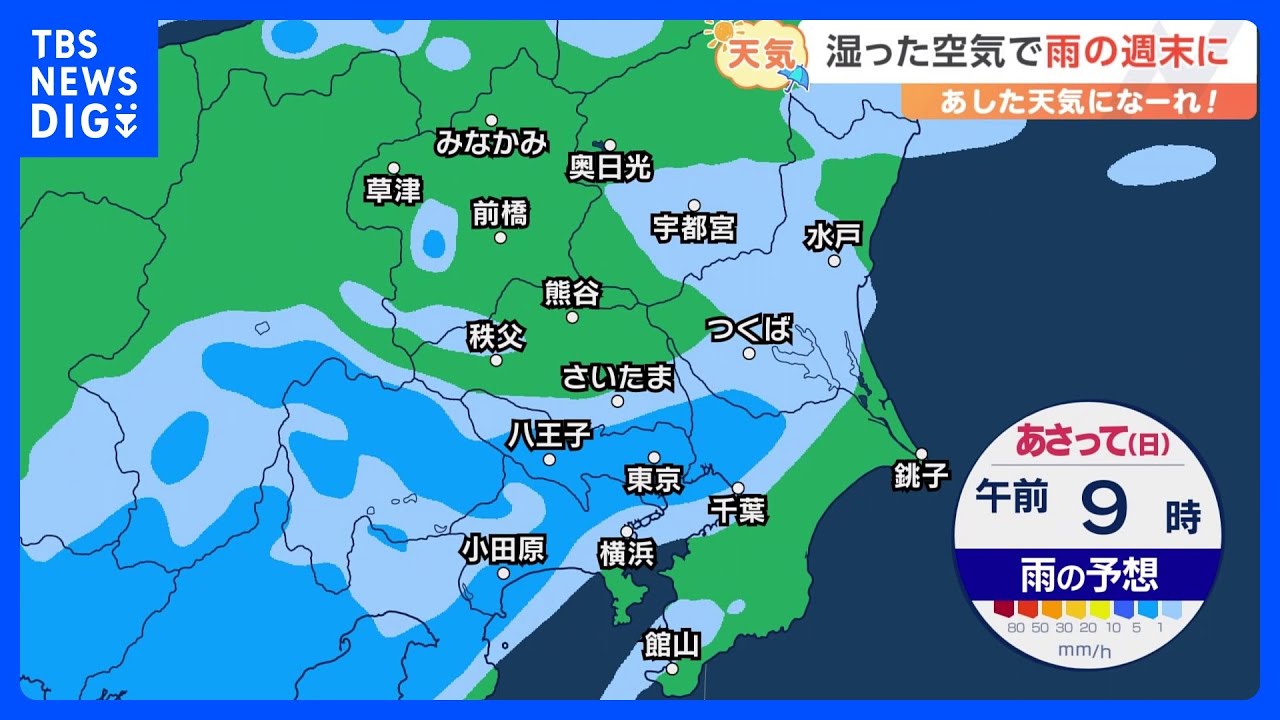 【6月10日 関東の天気】湿った空気で雨の週末に|TBS NEWS DIG 【6月10日 関東の天気】湿った空気で雨の週末に|TBS NEWS DIG