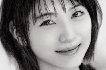 鉛筆画 浜辺美波 完成までの一部始終 動画 早送り / Pencil drawing/ Minami Hamabe/ Portrait/ How To Draw