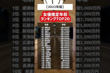 【2022年版】女優年収ランキングTOP20 #shorts