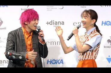 松本まりか「ずるくないですか？」 あいさつパクったEXIT兼近に抗議！？ 　（スニーカーベストドレッサー賞 2022 授賞式／EXIT りんたろー。 兼近大樹 松本まりか）