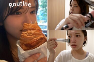 【VLOG】朝起きてご飯食べてスキンケアしてメイクしてヘアセットするリアルな日常🍉