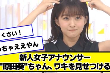 新人女子アナウンサー"原田葵"ちゃん、ワキを見せつける【なんJ２chネットの反応】