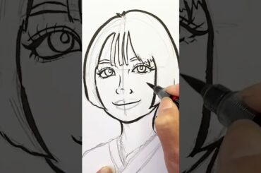 【レトロ似顔絵】池田エライザさんを似顔絵師が大正ロマン風に描いてみた#shorts